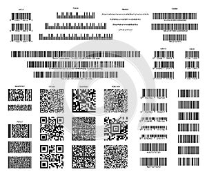 Barcode and QR Code Collection with a Random Set of Characters