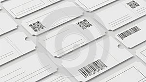 Barcode and qr code labels isolated on white background
