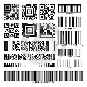 Barcode and QR code set
