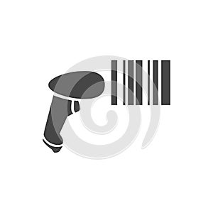 Barcode reader scanning bar code icon