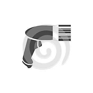 Barcode reader scanning bar code icon