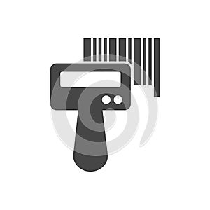 Barcode reader scanning bar code icon