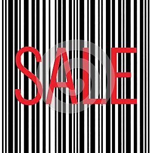 Barcode and Sale Text Macro Closeup Isolated