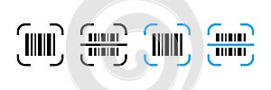 Barcode scan icon vector icon set. Barcode symbol. Digital scanning barcode for apps