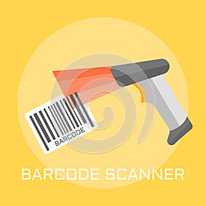 Barcode scanner flat design vector illustration