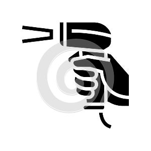 barcode scanner glyph icon vector black illustration