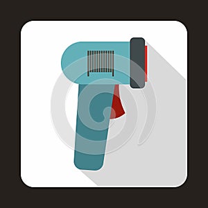Barcode scanner icon in flat style