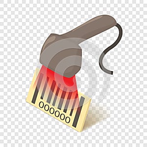 Barcode scanner icon, isometric 3d style