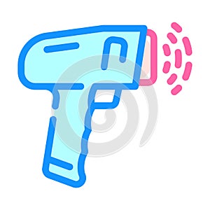 barcode scanner industry 3 color icon vector illustration