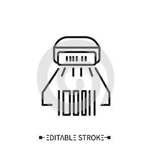 Barcode scanner line icon. Market barcode reader. Editable vector illustration