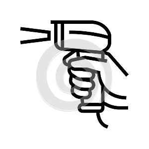 barcode scanner line icon vector black illustration