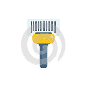 Barcode scanner scanning a barcode icon illustration