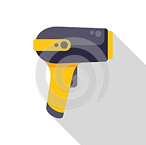 Barcode scanner scanning a barcode flat design illustration