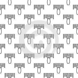 Barcode Scanner vector Bar Code Scanning concept linear seamless pattern