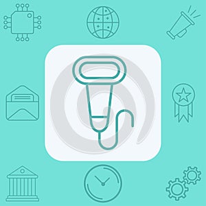 Barcode scanner vector icon sign symbol