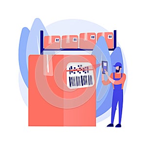 Barcode scanning abstract concept vector illustration.