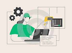 Barcode scanning abstract concept vector illustration.