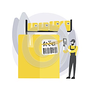 Barcode scanning abstract concept vector illustration.