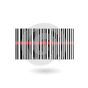 Barcode with. Scanning bar code. EAN code. Simple icon isolated on white background photo
