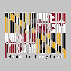 Barcode set the color of Maryland flag, Heraldic banner of George Calvert, 1st Baron Baltimore