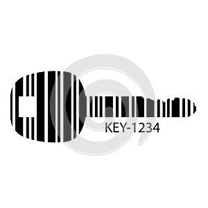 Barcode set the shape to the key, concept of successful.