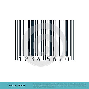 Barcode Sign Icon Vector Logo Template Illustration Design. Vector EPS 10