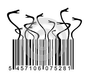 Barcode with snake