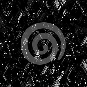 Barcode style black isometric pattern banner