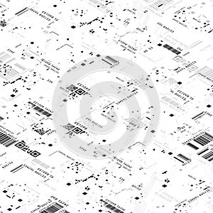 Barcode style isometric pattern banner