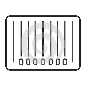 Barcode thin line icon, e commerce and marketing