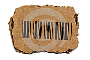 Barcode on Torned Cardboard