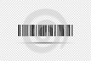 Barcode - vector icon. Bar code on transparent background