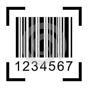 Barcode vector icon. Bar code for web flat design. Isolated illustration