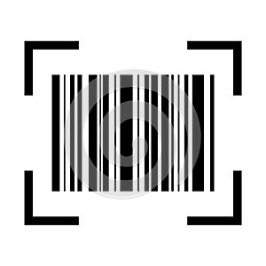 Barcode vector icon. Bar code for web flat design. Isolated illustration