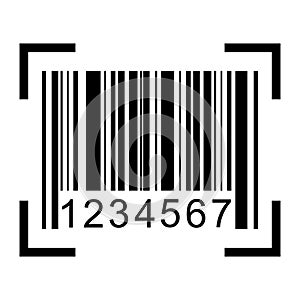 Barcode vector icon. Bar code for web flat design. Isolated illustration