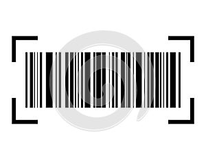 Barcode vector icon. Bar code for web flat design. Isolated illustration