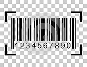 Barcode vector icon. Bar code for web flat design. Isolated illustration