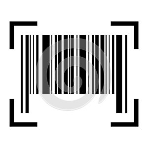 Barcode vector icon. Bar code for web flat design. Isolated illustration