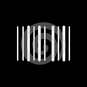 Barcode vector icon. Black and white barcode illustration. Solid linear icon.