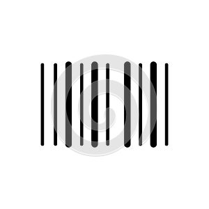 Barcode vector icon. Black and white barcode illustration. Solid linear icon.