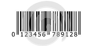 Barcode vector icon with numbers or bar code scan label product price tag