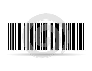 Barcode vector shadow icon. Bar code for web flat design. Isolated illustration
