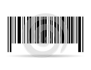 Barcode vector shadow icon. Bar code for web flat design. Isolated illustration