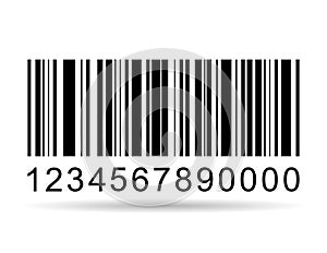 Barcode vector shadow icon. Bar code for web flat design. Isolated illustration