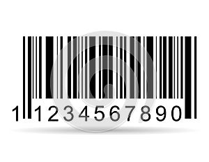 Barcode vector shadow icon. Bar code for web flat design. Isolated illustration