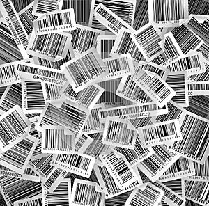 Barcodes black and white as background