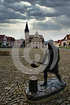 Bardejov old town and butcher, Slovakia