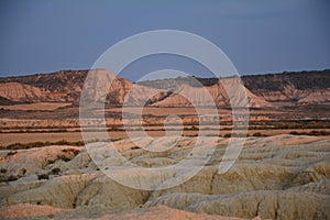 Bardenas Reales Desert in Navarra Spain Sunrise