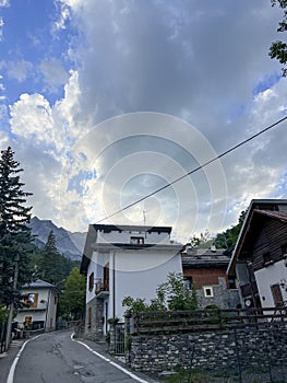 Bardonecchia alpine village in Val di Susa Turin panorama of the centre