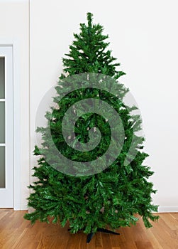 Bare artificial christmas tree